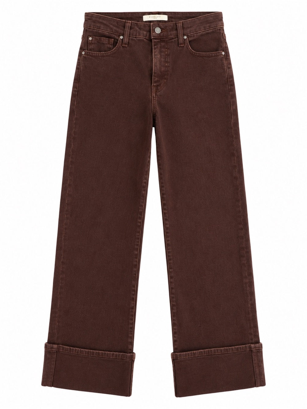 Fidelity Denim Kelli Cuff Jeans, dark brown– Size 27